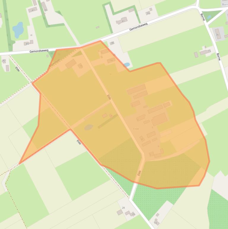 Kaart van postcodegebied 5481XV.