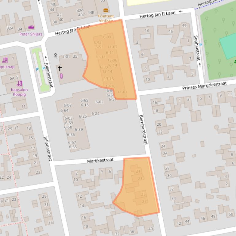 Kaart van postcodegebied 5482AG.