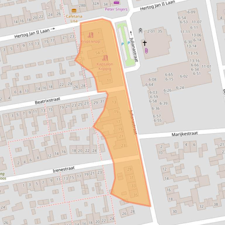 Kaart van postcodegebied 5482AK.