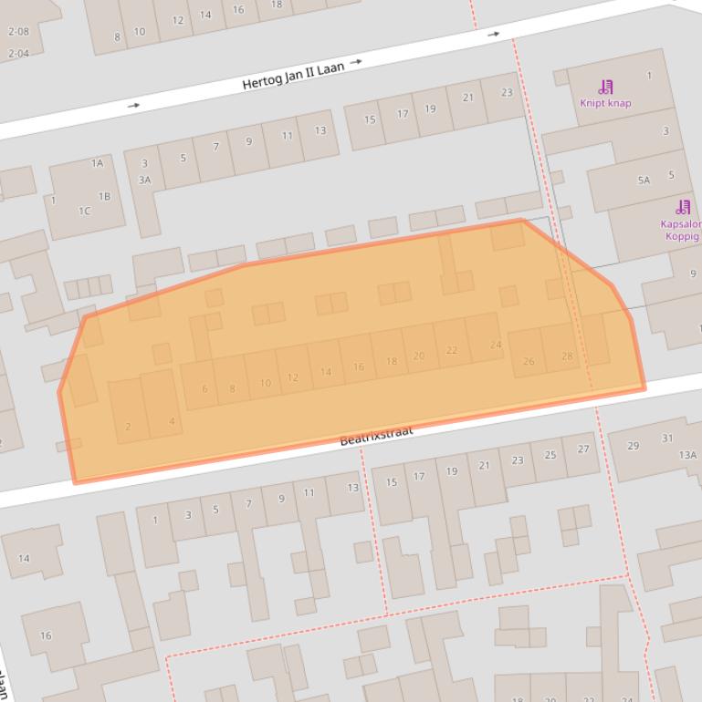 Kaart van postcodegebied 5482AP.
