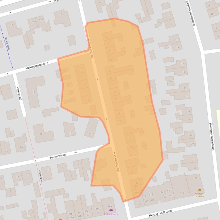 Kaart van postcodegebied 5482BC.