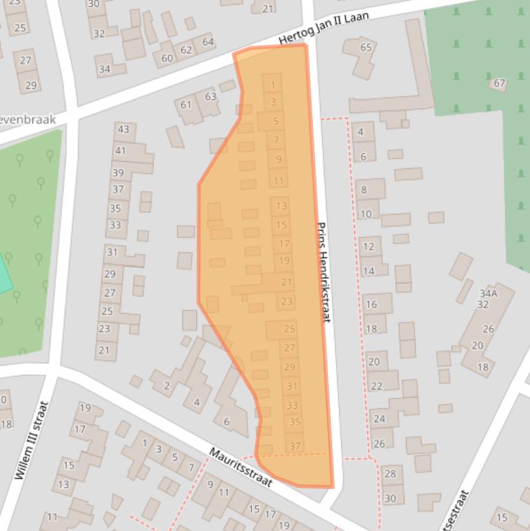 Kaart van postcodegebied 5482BR.