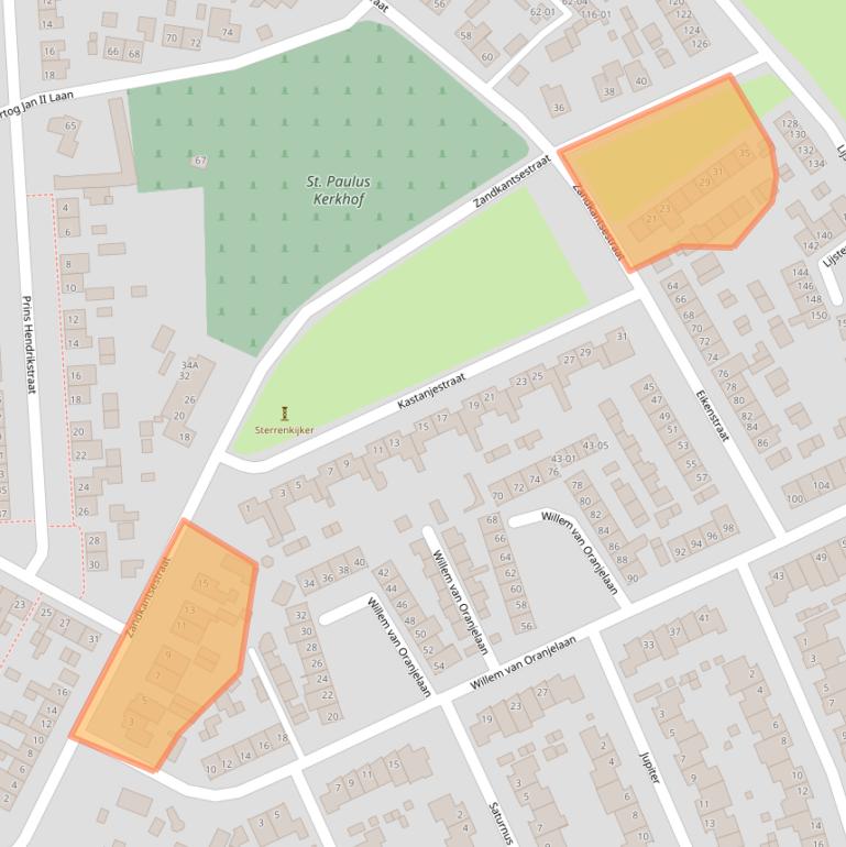 Kaart van postcodegebied 5482CD.