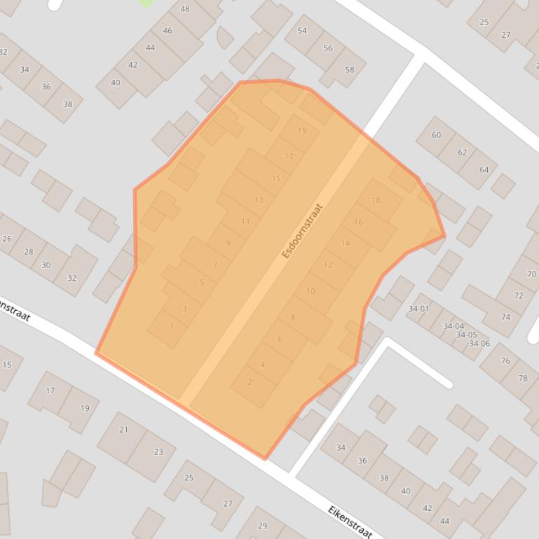 Kaart van postcodegebied 5482CR.