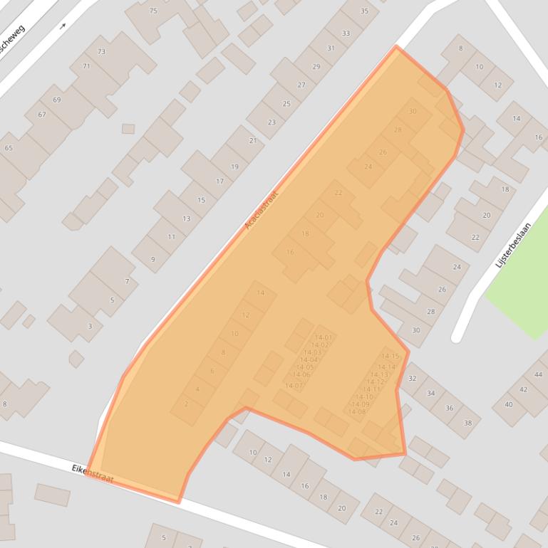 Kaart van postcodegebied 5482CT.