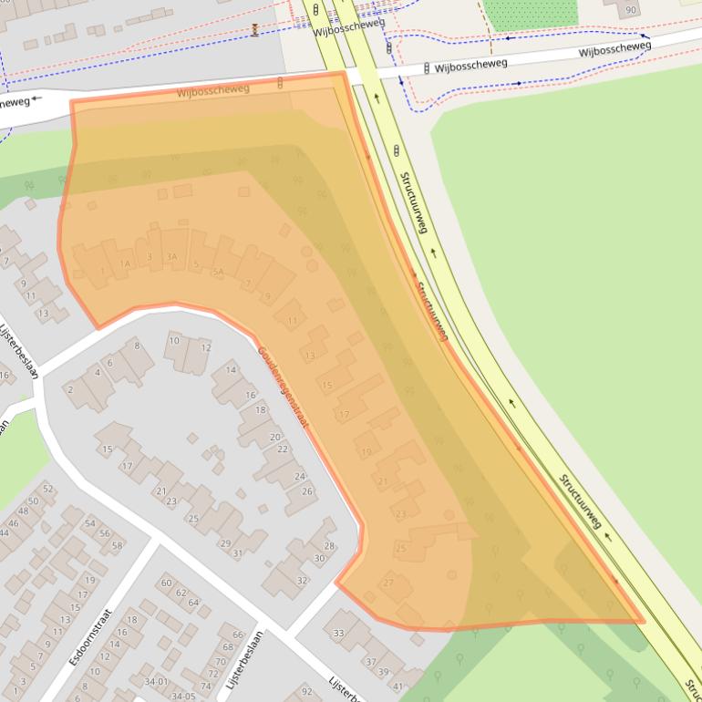 Kaart van postcodegebied 5482CW.