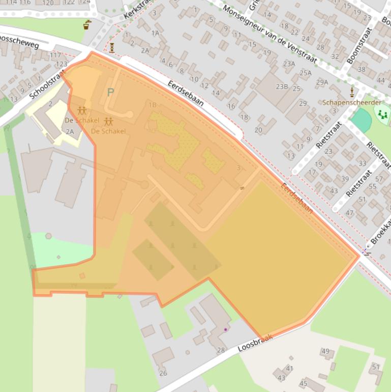 Kaart van postcodegebied 5482DA.