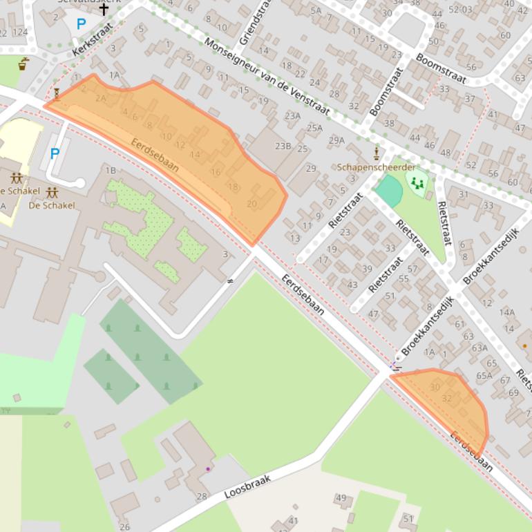 Kaart van postcodegebied 5482DB.