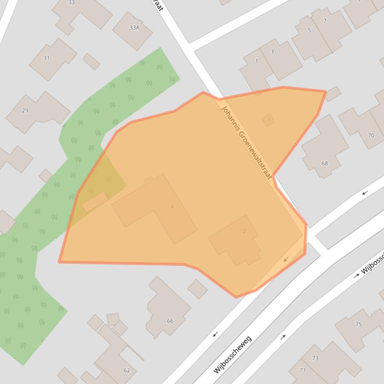 Kaart van postcodegebied 5482DZ.