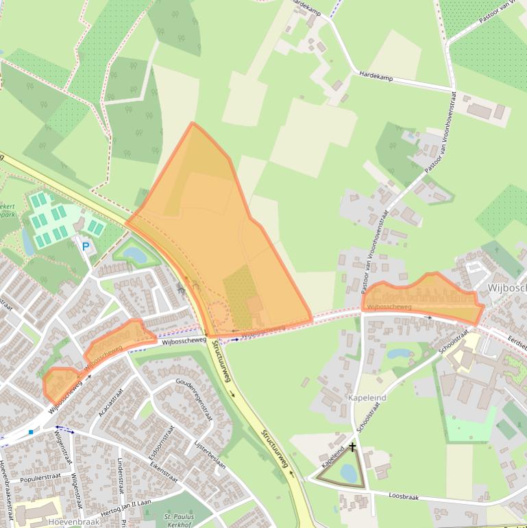 Kaart van postcodegebied 5482ED.