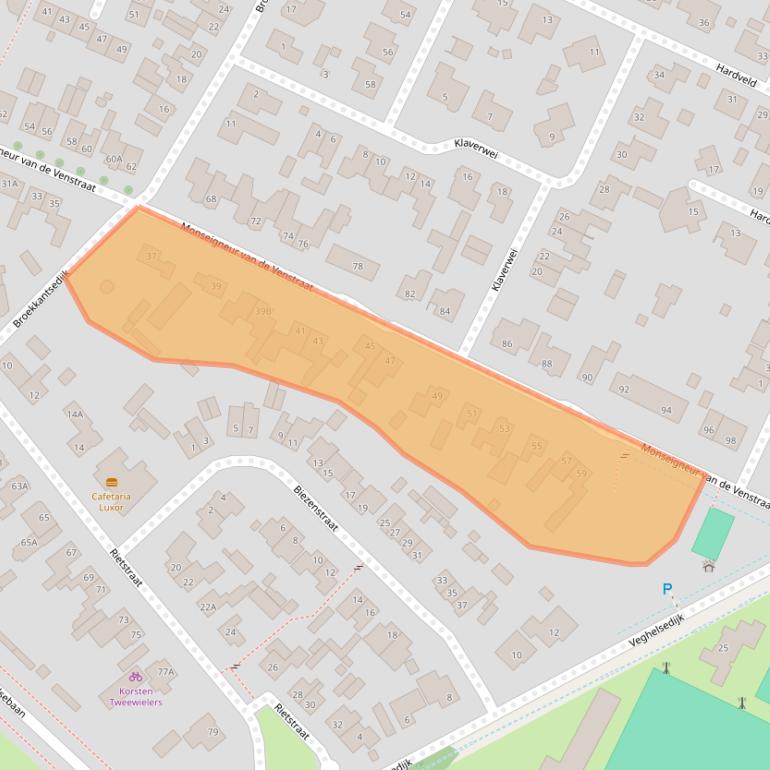 Kaart van postcodegebied 5482EL.