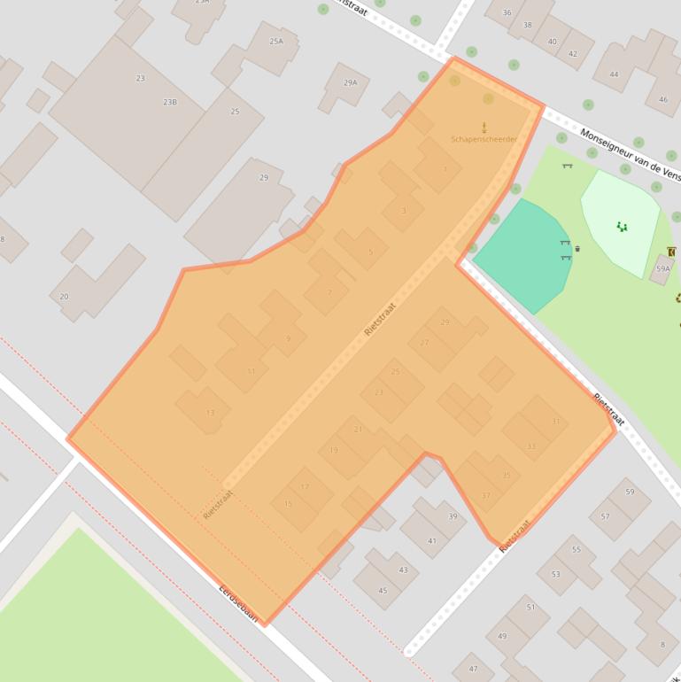 Kaart van postcodegebied 5482EV.