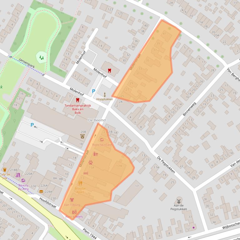 Kaart van postcodegebied 5482GA.