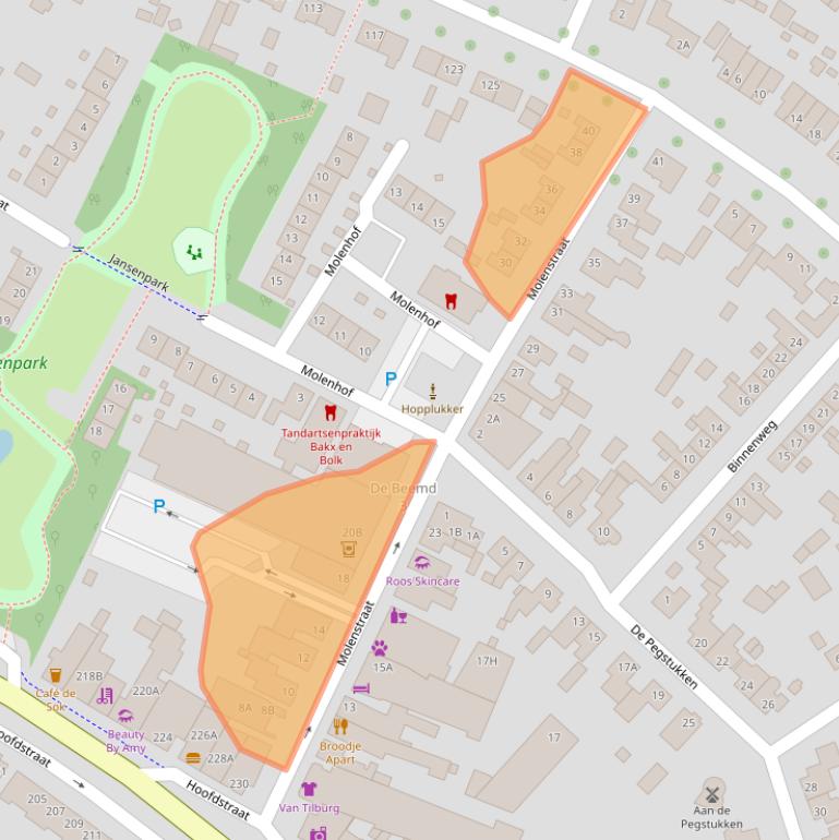 Kaart van postcodegebied 5482GB.