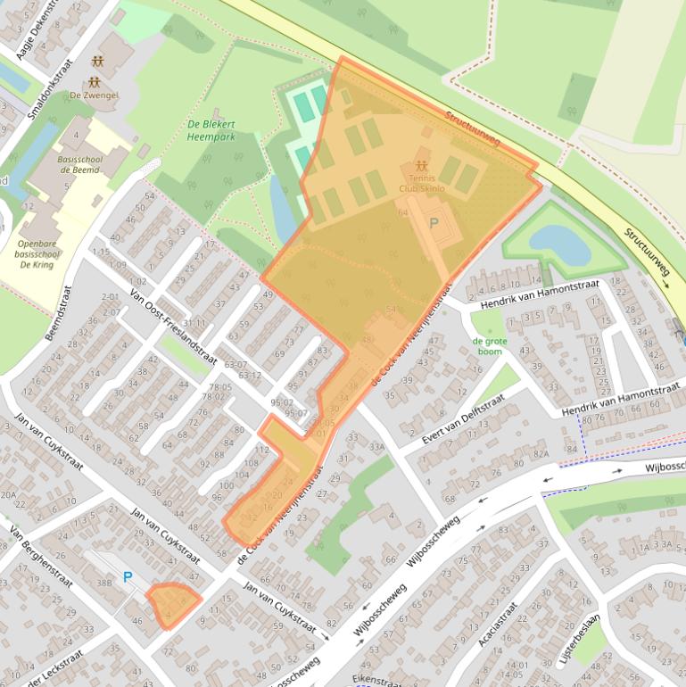 Kaart van postcodegebied 5482GS.