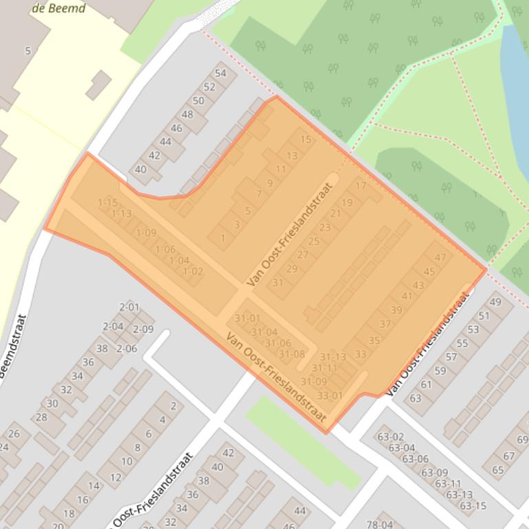 Kaart van postcodegebied 5482GT.