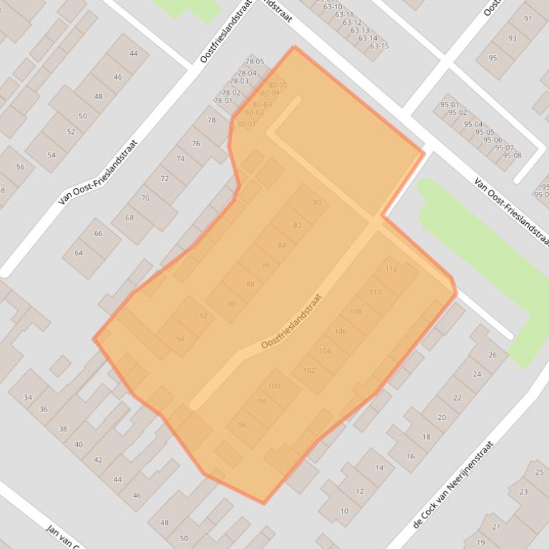 Kaart van postcodegebied 5482GZ.