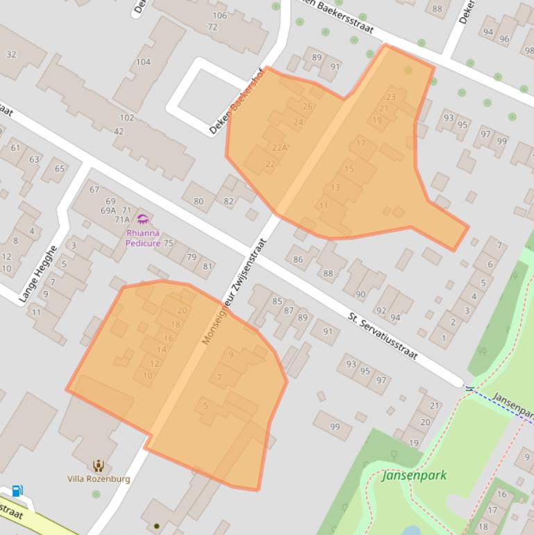 Kaart van postcodegebied 5482HH.