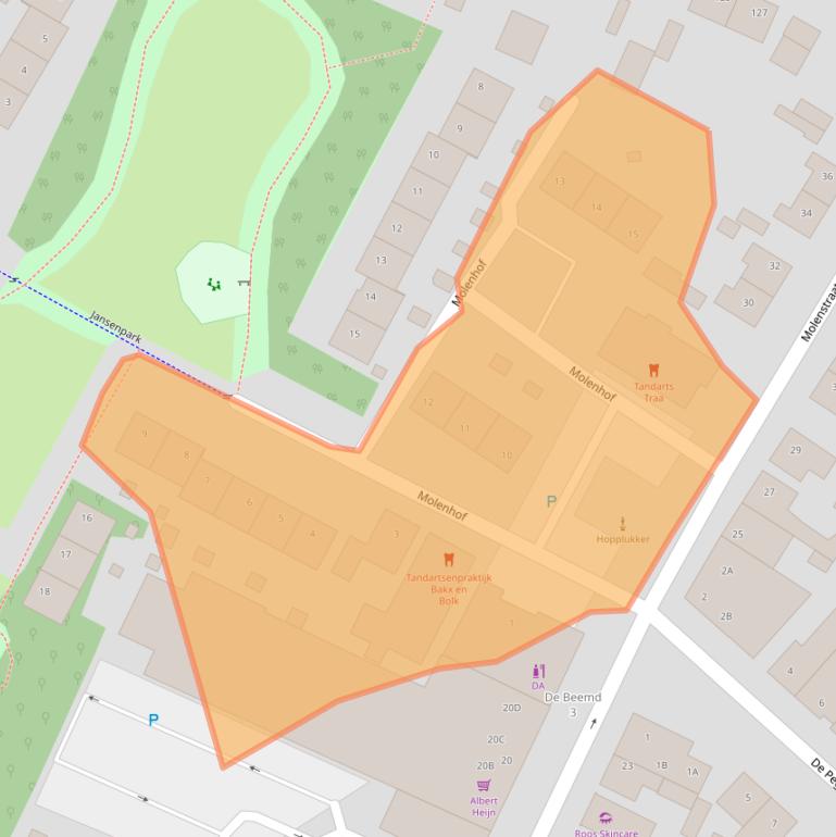 Kaart van postcodegebied 5482HM.