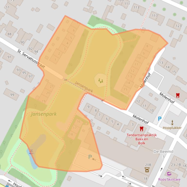 Kaart van postcodegebied 5482HN.