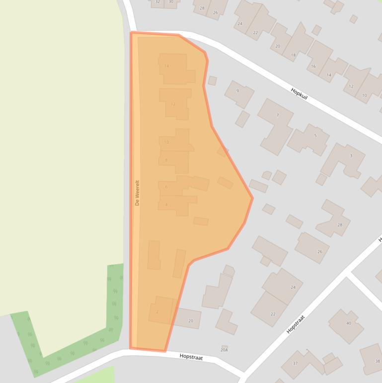 Kaart van postcodegebied 5482HR.