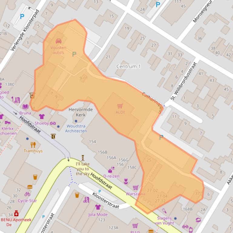 Kaart van postcodegebied 5482HT.