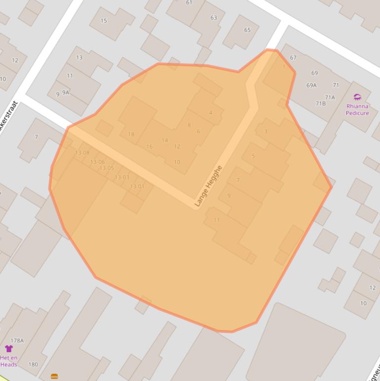 Kaart van postcodegebied 5482HV.