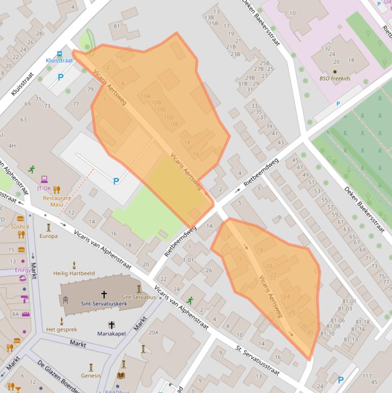 Kaart van postcodegebied 5482JB.