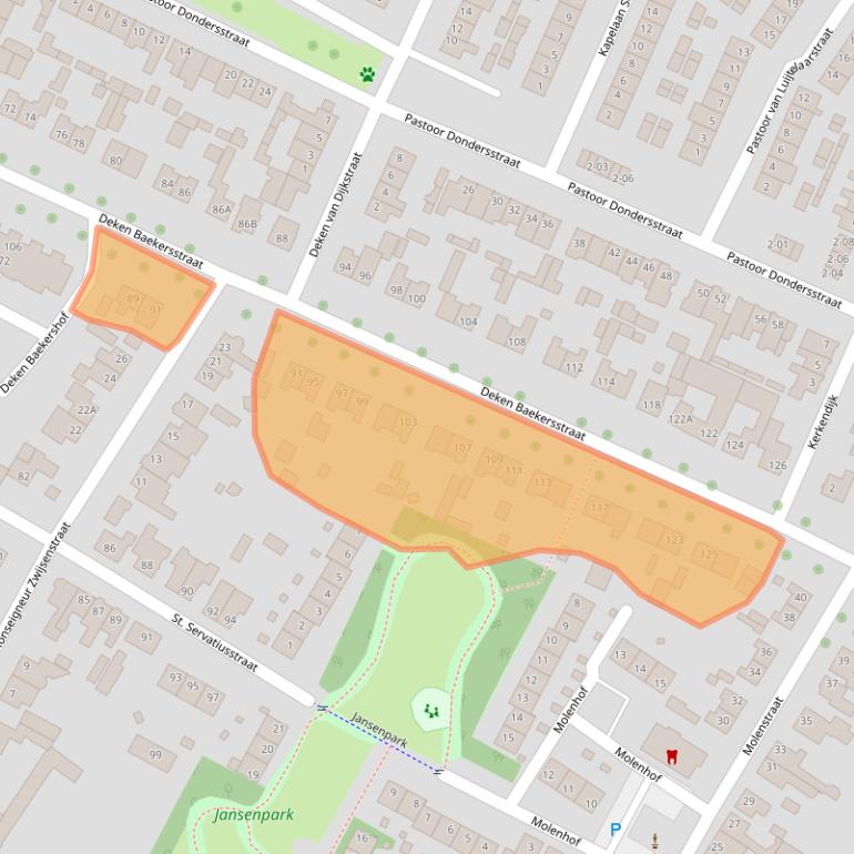 Kaart van postcodegebied 5482JG.