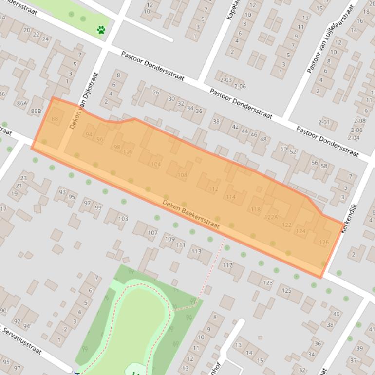 Kaart van postcodegebied 5482JJ.