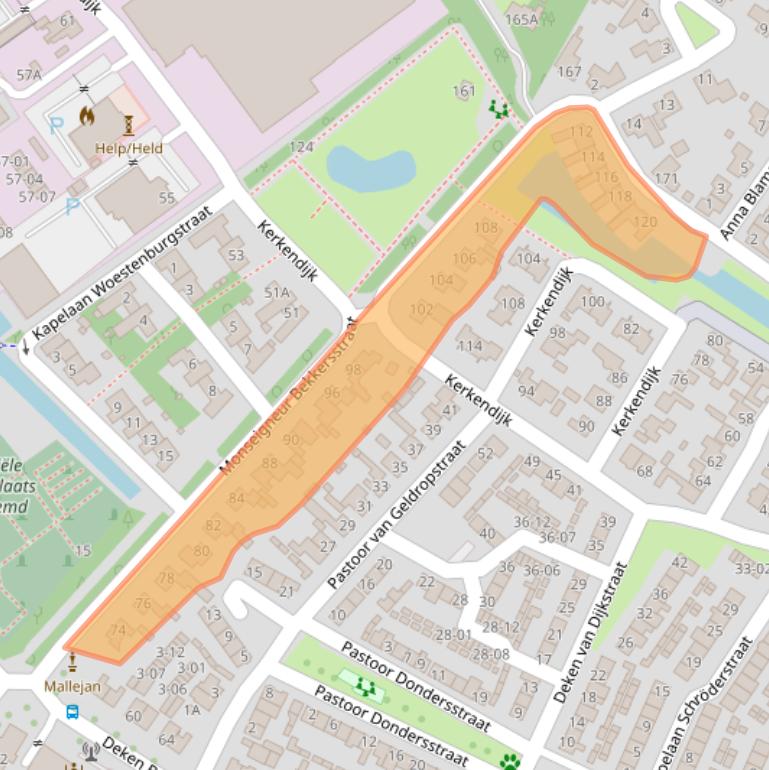 Kaart van postcodegebied 5482JN.