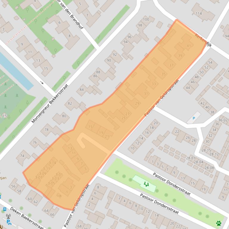 Kaart van postcodegebied 5482JR.