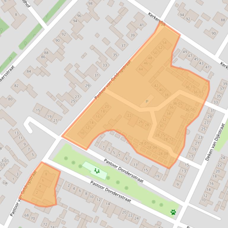 Kaart van postcodegebied 5482JS.