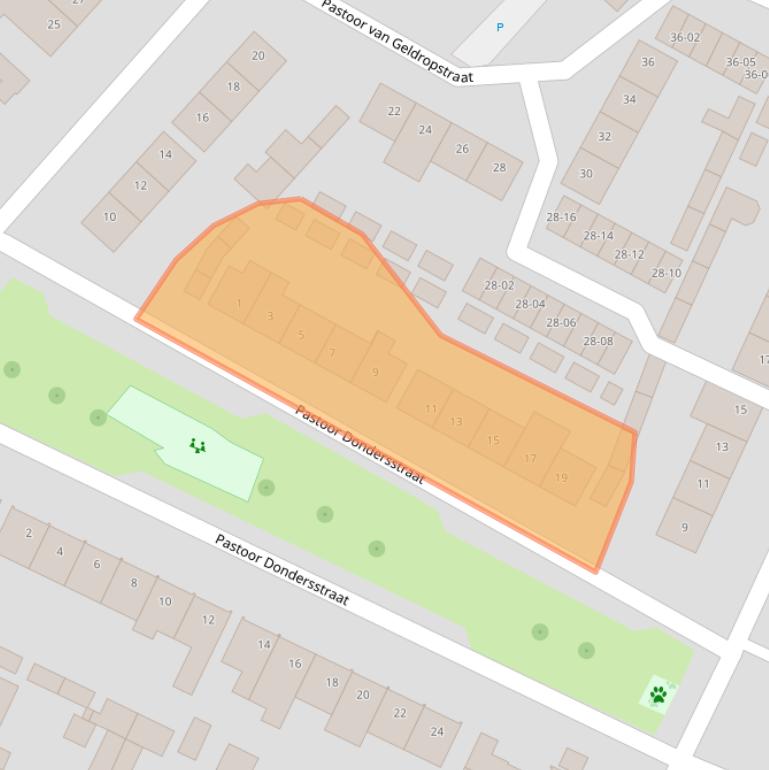 Kaart van postcodegebied 5482JT.