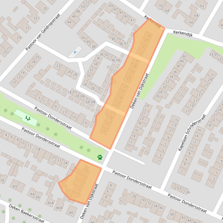 Kaart van postcodegebied 5482JX.