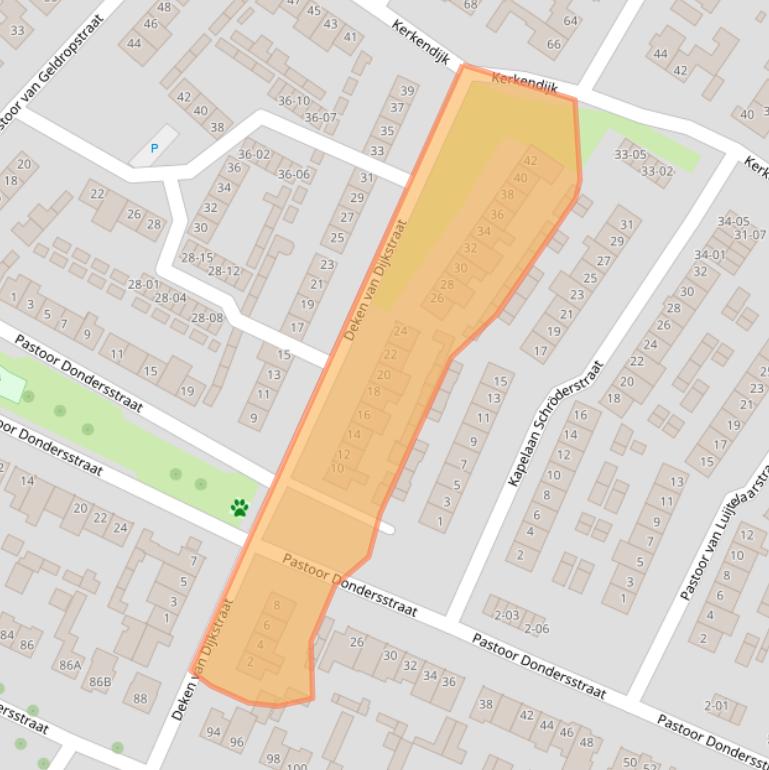 Kaart van postcodegebied 5482JZ.