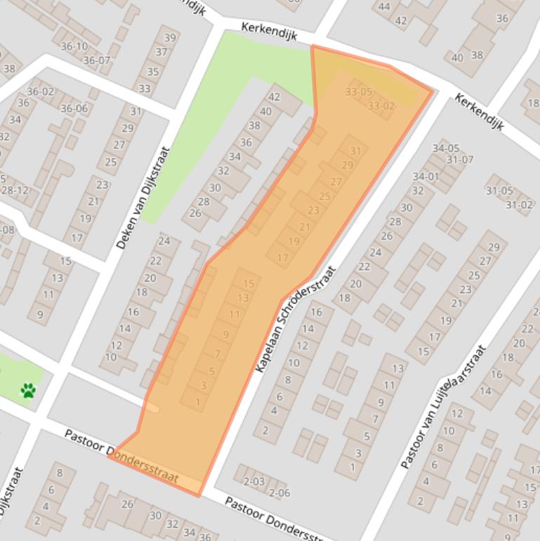 Kaart van postcodegebied 5482KA.