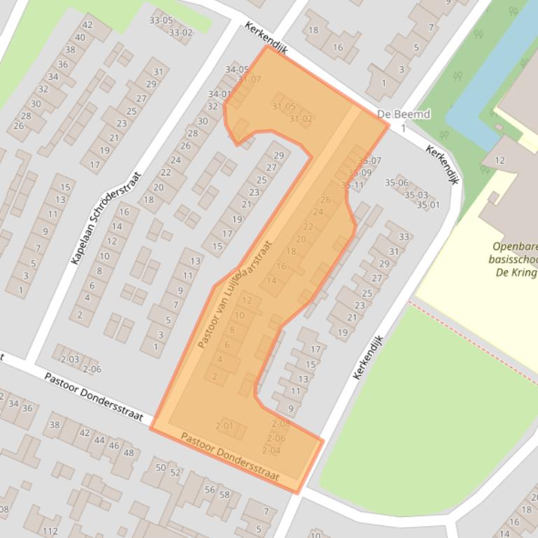 Kaart van postcodegebied 5482KD.