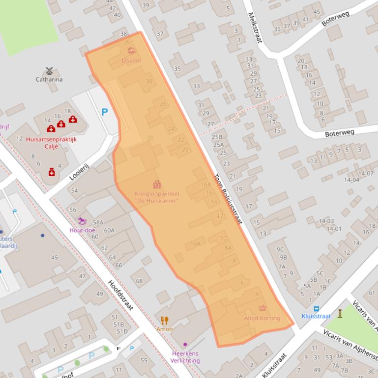 Kaart van postcodegebied 5482LC.