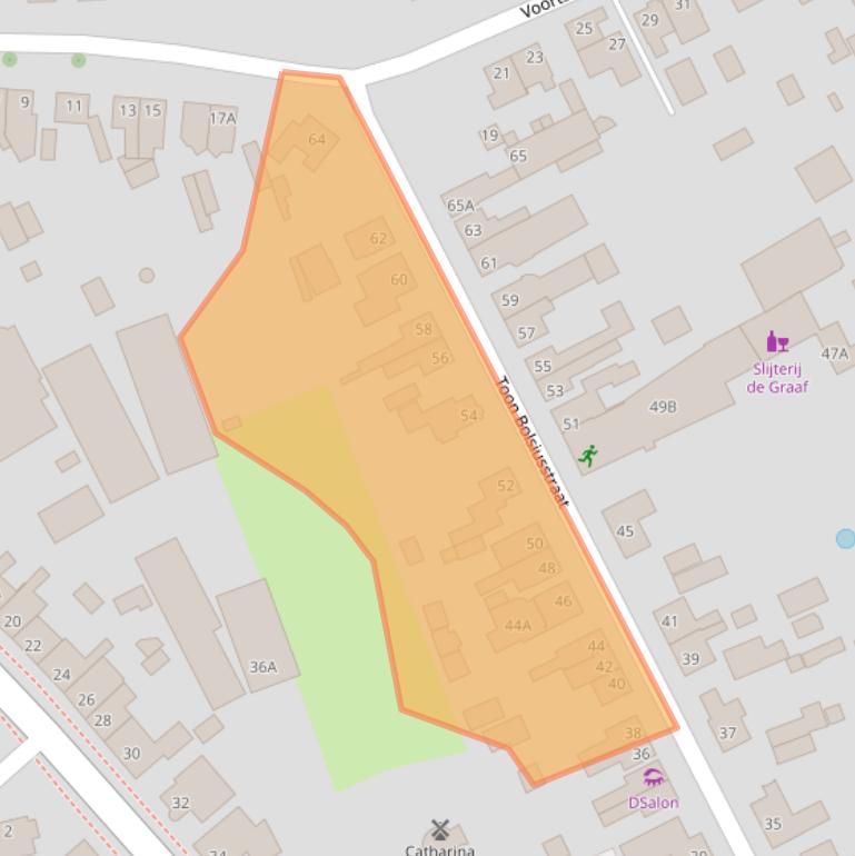 Kaart van postcodegebied 5482LD.