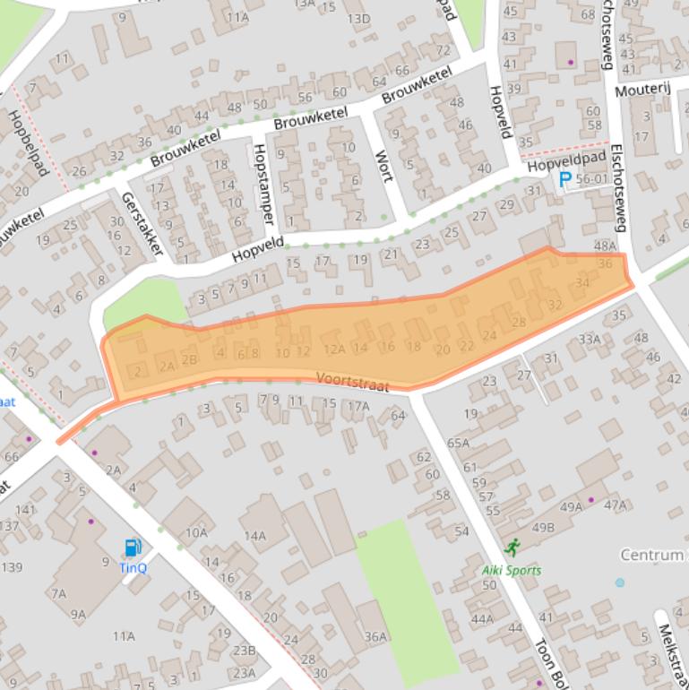 Kaart van postcodegebied 5482LG.