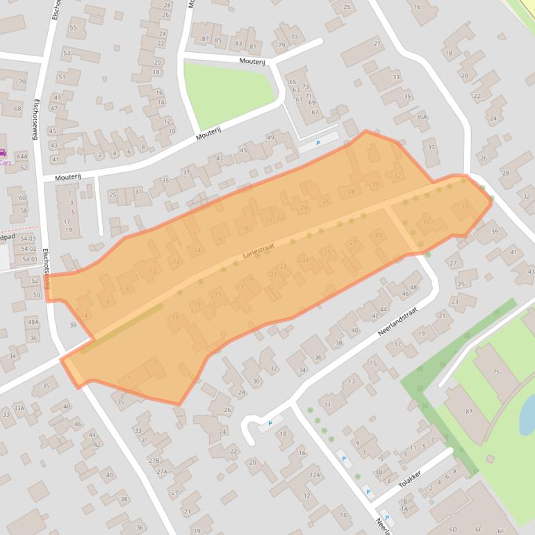 Kaart van postcodegebied 5482LH.