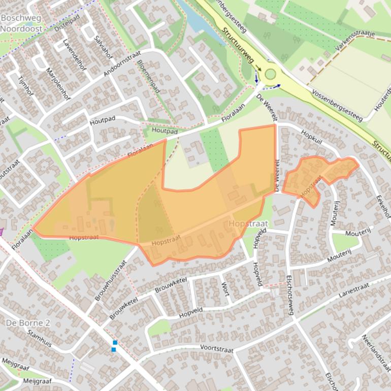 Kaart van postcodegebied 5482LP.