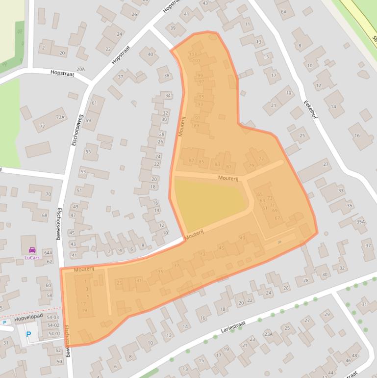 Kaart van postcodegebied 5482LZ.