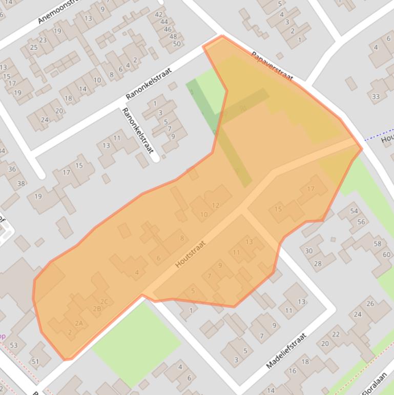 Kaart van postcodegebied 5482MA.