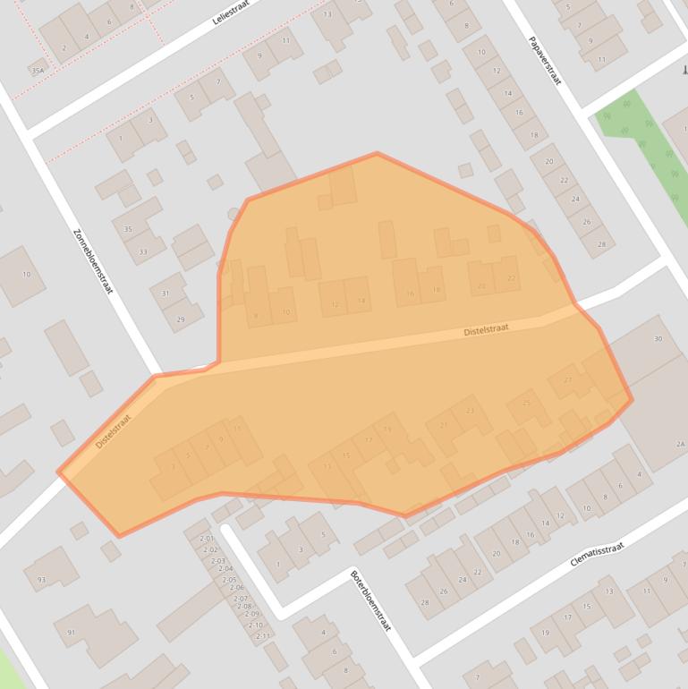 Kaart van postcodegebied 5482MJ.