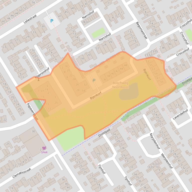 Kaart van postcodegebied 5482MM.