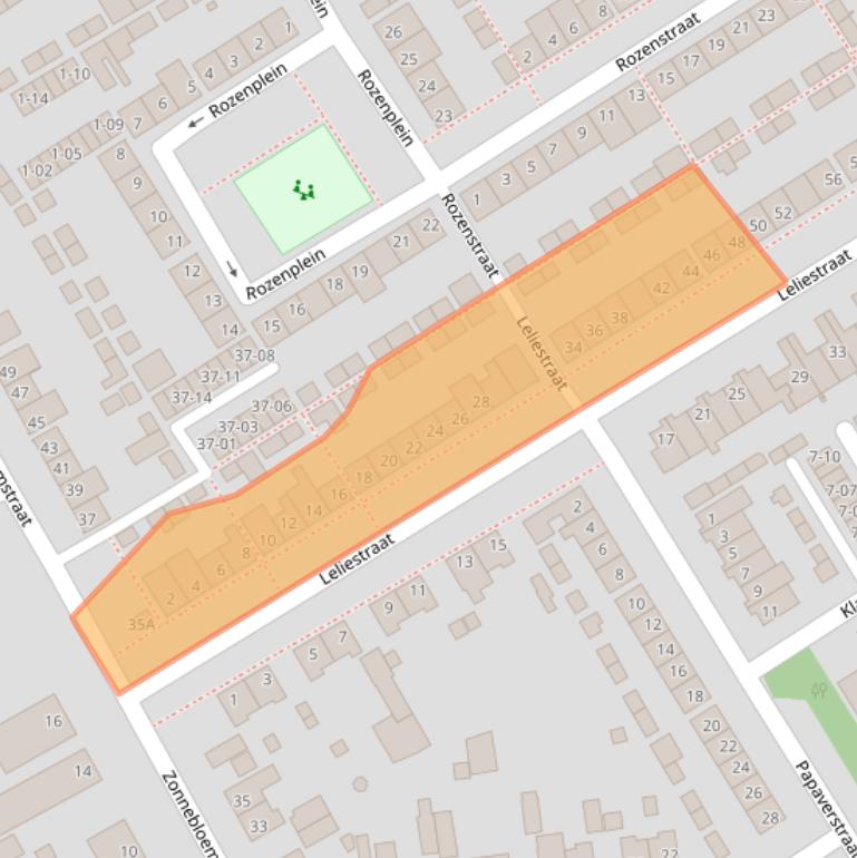 Kaart van postcodegebied 5482MN.