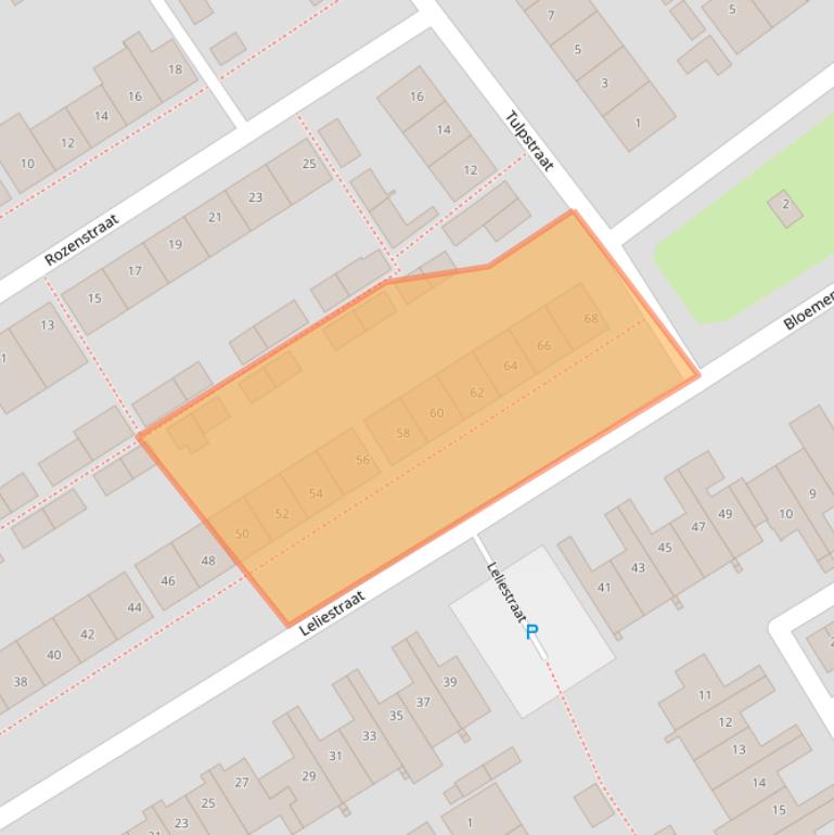 Kaart van postcodegebied 5482MP.