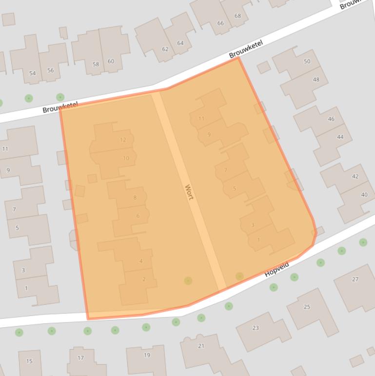 Kaart van postcodegebied 5482MZ.